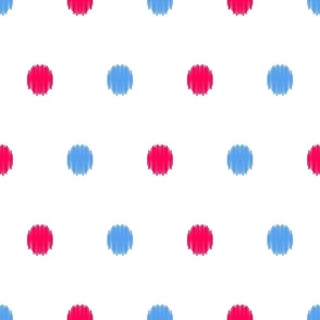London Calling Giant Polka Dots - Blue, red and White Background (LARGE)