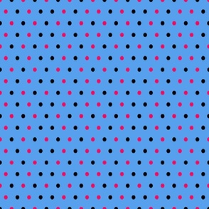 London Calling Polka Dots - Black, red and Blue Background - Small