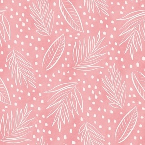 Tropical Leaves Simple Two-color Coordinate on Pink