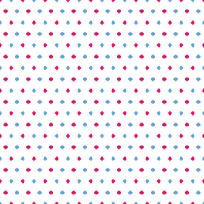 London Calling Polka Dots - Blue, red and White Background - Small