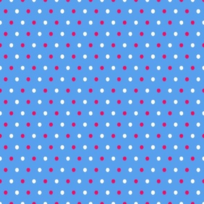 London Calling Polka Dots - Blue, red and white. SMALL