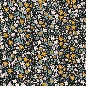 Ditsy flower seamless fabric design pattern