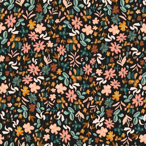 Ditsy flower seamless fabric design pattern2