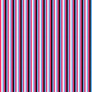 London Calling Skinny Stripes Black, Blue, Red and White