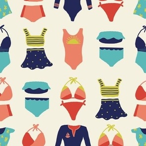 Swimsuits and bikinis in bright colors 8x8