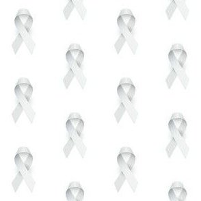 Lung Cancer Awareness Ribbon, White Cancer Awareness Ribbon