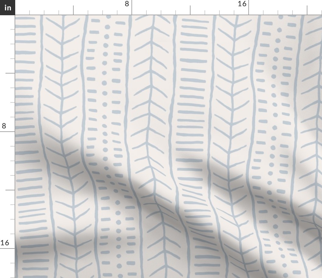 Mud Cloth - Woodland Nursery - Pastel Blue 