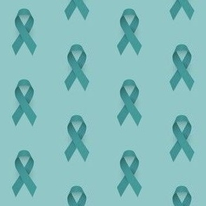 Ovarian Cancer Awareness Ribbon, Teal Cancer Ribbon Template BG