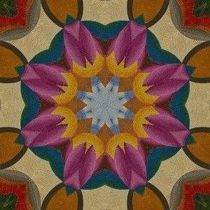 Cohesion 26-03: Retro Octagon Seamless Pattern (Multicolored, Faux-Textured, Distressed, Weathered)