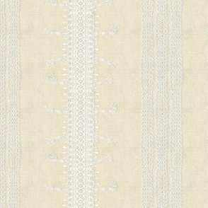 Crochet Lace and Tassels (Medium) - White  (TBS135)