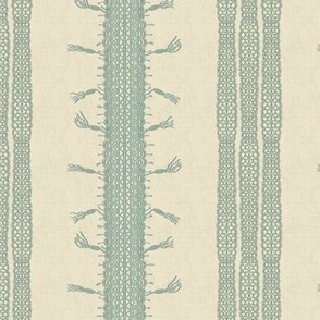 Crochet Lace and Tassels (Medium) - Pastel Green  (TBS135)