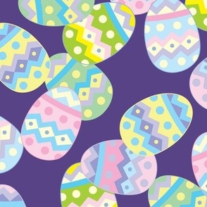 Easter Eggs Purple Background
