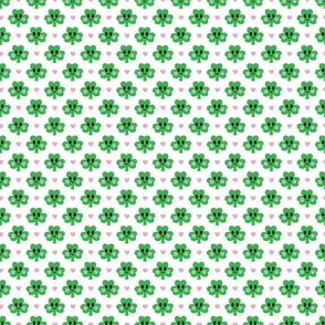 happy shamrock pink heart small