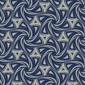 Rotating triangles - navy-beige