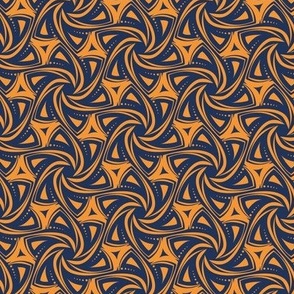 Rotating triangles - navy-orange