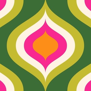 Mod Ogee - medium - pink, green, orange