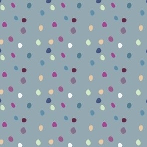 Watercolor Dots on Blue