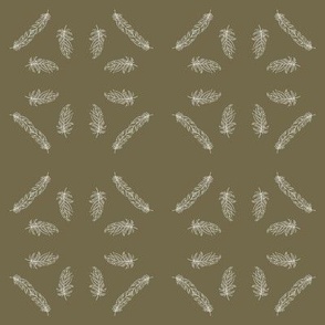 Cohesion 27-11: Cross Feathers Seamless Pattern (Brown, Cream)