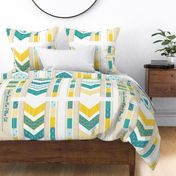 Sunshine Chevron Cheater Quilt Pillow Set