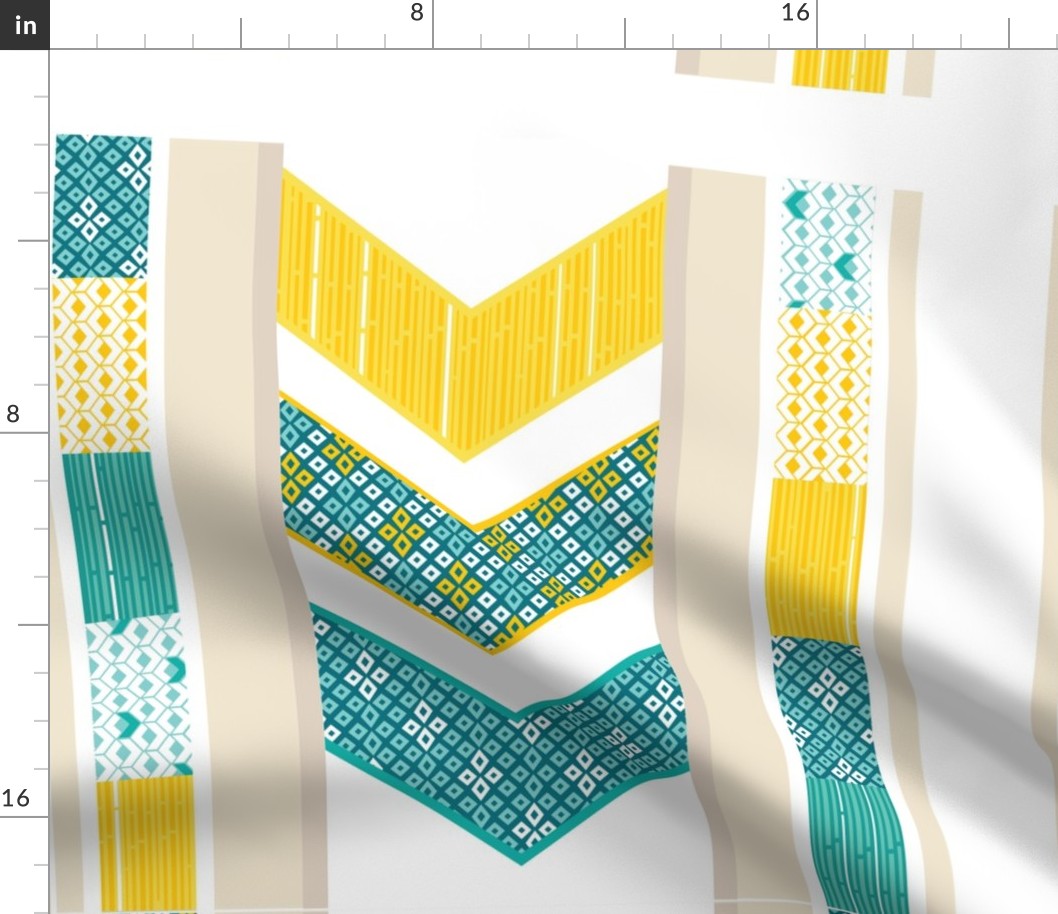 Sunshine Chevron Cheater Quilt Pillow Set