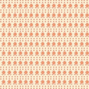 Salmon and creamy white  ditsy floral border print Terri Conrad Designs copy