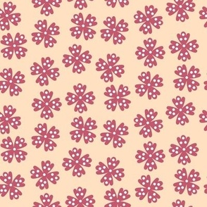 Spring Bloom Red Polka Dot Flowers // 8x8