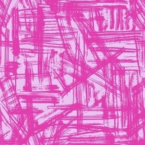 Brush Strokes - Small Scale - Hot Pink Abstract Geometric Dopamine Rush