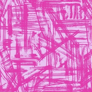 Brush Strokes -  Medium Scale - Hot Pink Abstract Geometric Dopamine Rush