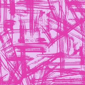 Brush Strokes -  Large Scale - Hot Pink Abstract Geometric Dopamine Rush