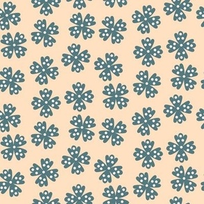 Spring Bloom Blue Flowers Polka Dots // 8x8
