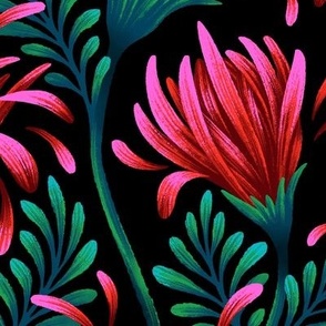Daisies - Red / Green / Black - LARGE