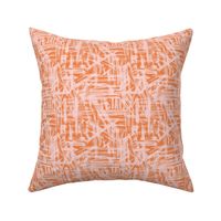 Brush Strokes -  Small Scale - Blush Pink and Orange Abstract Geometric 
