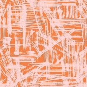 Brush Strokes -  Small Scale - Blush Pink and Orange Abstract Geometric 