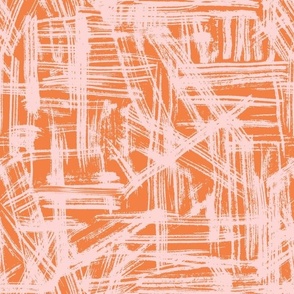 Brush Strokes -  Medium Scale - Blush Pink and Orange Abstract Geometric 