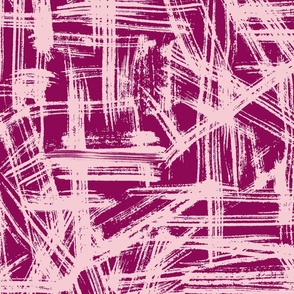 Brush Strokes -  Large Scale - Pink and Magenta Abstract Geometric Artsy lines