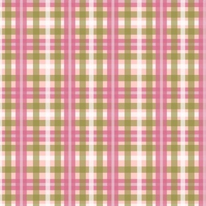 Spring Butterflies Tartan Plaid Pink // 8x8