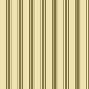 Tan Ticking Stripe on Yellow