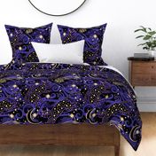 Starry Night Kitties Wallpaper in Purple