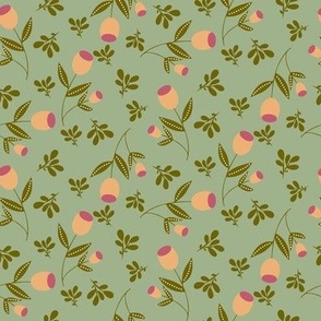 Summer Bloom Cream Flowers on Green // 8x8