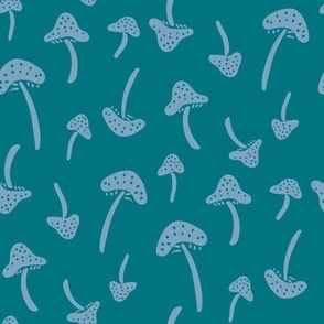 Mushrooms teal green blue by Regular Scale Jac Slade