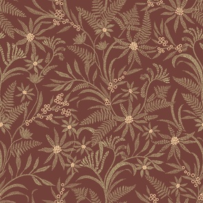Dotted Australian Floral- 3 colour (brown)