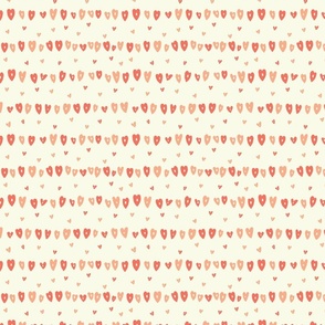 Happy Hearts Coral & Cream Stripe Medium