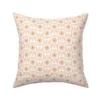 Butterfly retro floral checkerboard peach brown small scale by Jac Slade