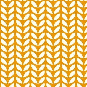 Fall leaves marigold yellow natural white small scale by Jac Slade
