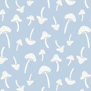 Mushrooms sky blue small scale by Jac Slade