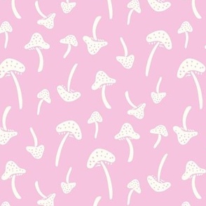Mushrooms baby pink small scale by Jac Slade