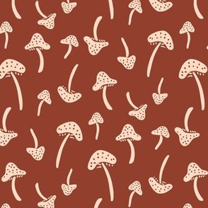 Mushrooms brown blush small scale by Jac Slade