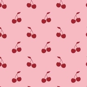 Mini Y2K Cherries in Nougat Pink + Red