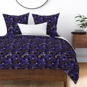 Starry Night Kitties Wallpaper Purple