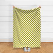 Large  Chartreuse and White Checkers